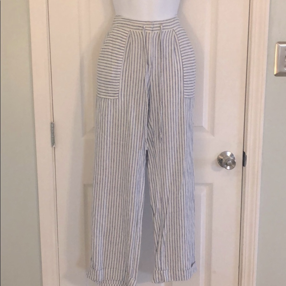 Blue and white pants